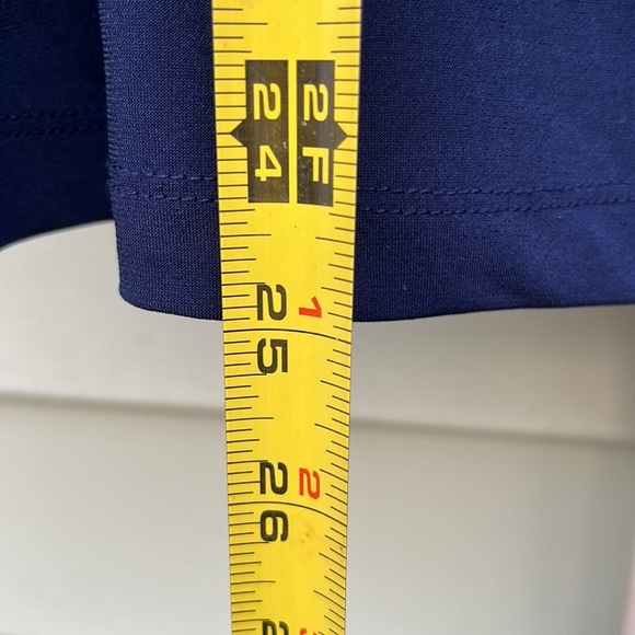 EUC New York & Company stretch, knotted front navy top - Picture 10 of 14